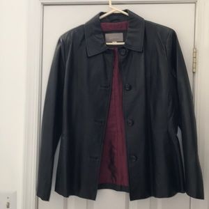 Women’s black leather jacket